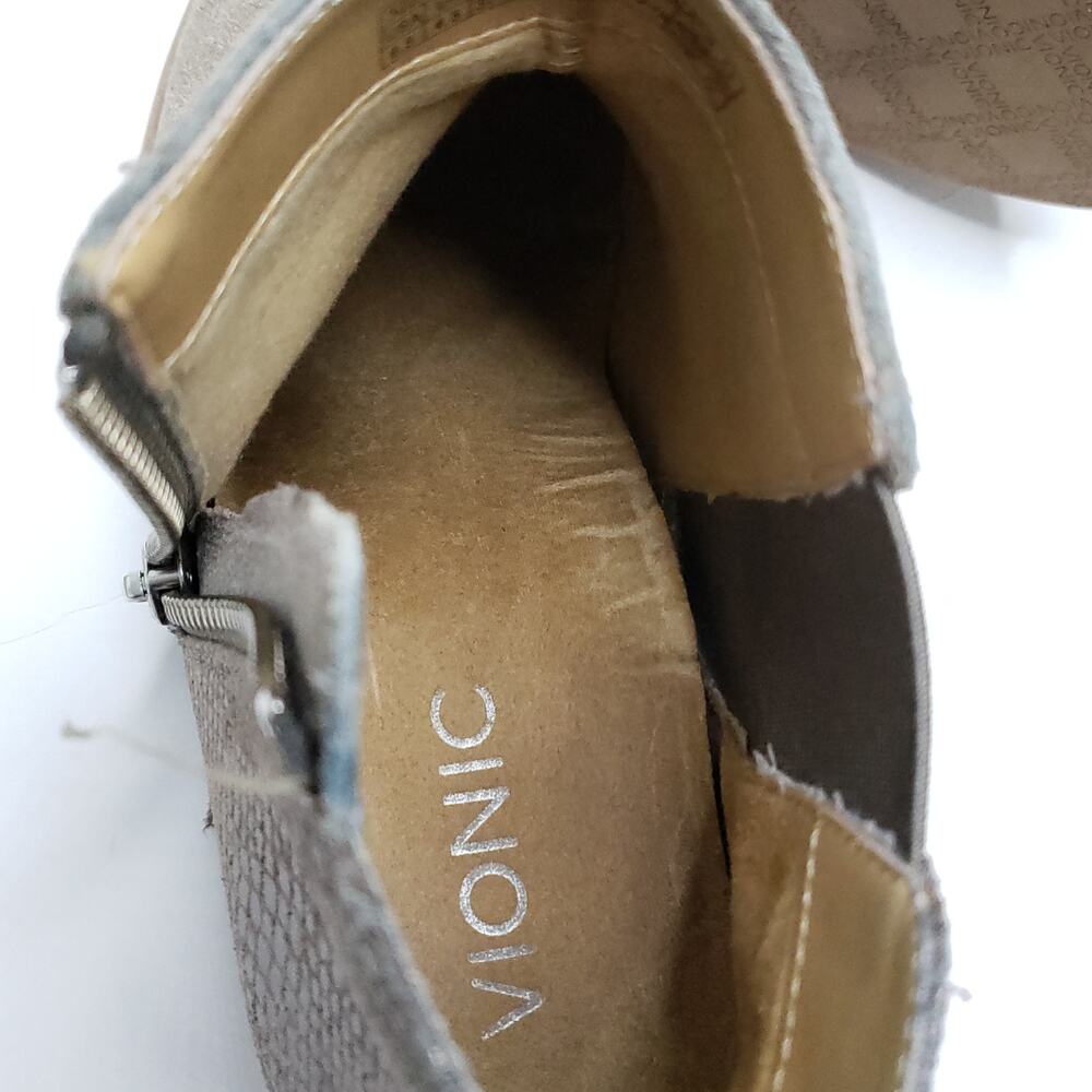 Vionic Upright Anne Ankle Boots Suede Comfort Snakeskin Embossed Women 6.5 - Picture 5 of 11